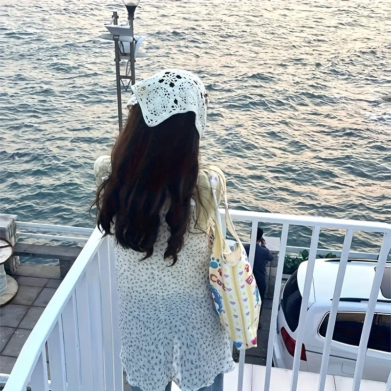 Hand-woven Triangular Scarf Hair Accessory for Spring and Summer, Sweet and Cute, Bohemian Artistic Style Headband Oasis Select