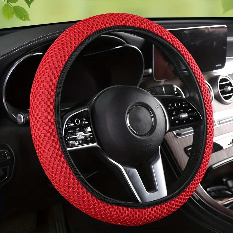 Universal Car steering wheel cover summer ice silk breathable non-slip no inner ring elastic mesh handlebar cover Accessories Oasis Select