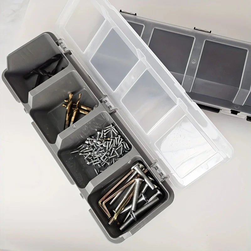 1Pcs Parts Storage Box Plastic Screw Organizer Box with 4 Compartment Tool Part Container Bin with Lid Display Storage Case Oasis Select