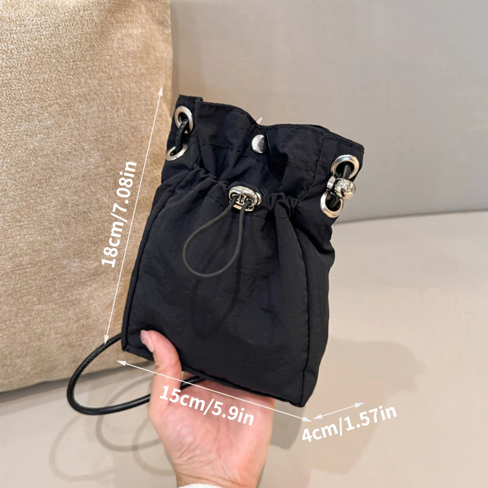 Nylon Crossbody Bag Soft Mini Phone Wallet Multifunctional Square Shoulder Bag Crossbody Purse Canvas Purse Messenger Bag Oasis Select
