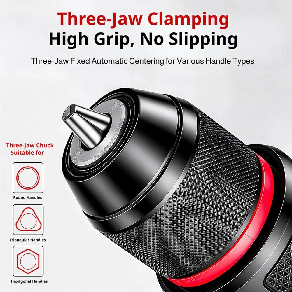 Keyless Ratchet Self-Locking Drill Chuck – 3-Jaw High Grip