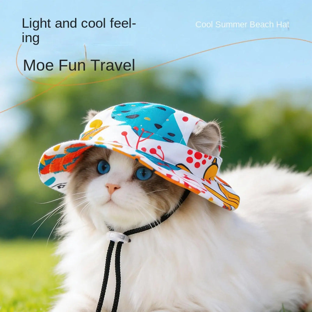 1PC Pet Sun Hat Adjustable Pet Sun Hat Cat Dog Breathable Dog Sunshade Hats Outdoor Travel Pet Fisherman Hat Sun Protection Oasis Select