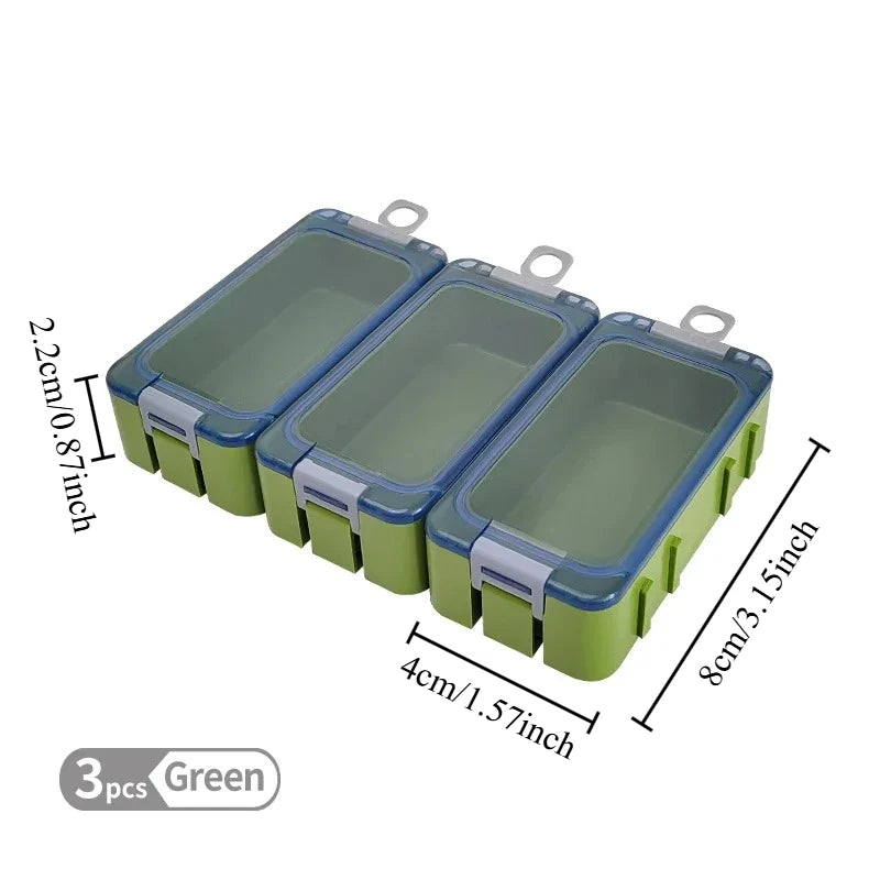 Spliceable Luminous Fishing Storage Box Mini Plastic Tackle Case for Fish Hooks Artificial Bait Sea Fishing Accessories Oasis Select green