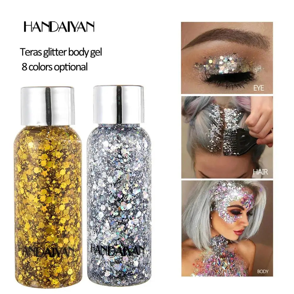 HANDAIYAN Body Face Glitter Gel – Waterproof Festival Sequins