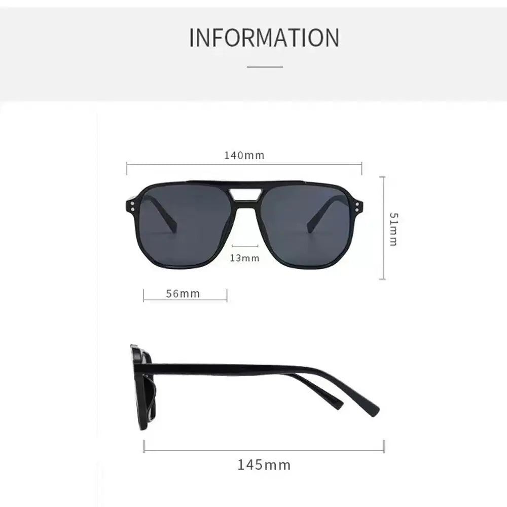 Punk Square Frame Sunglasses Anti-UV Travel Accessories Black Shades Glasses Beach Eye Protection Retro Sunglasses for women men Oasis Select