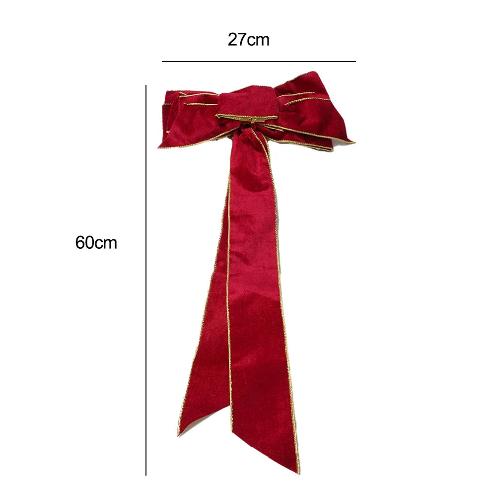 Brand New Christmas Bows Xmas Tree Pendant Home Decor Navidad New Year Red Green Blue DIY Party Supplies Flannelette Oasis Select
