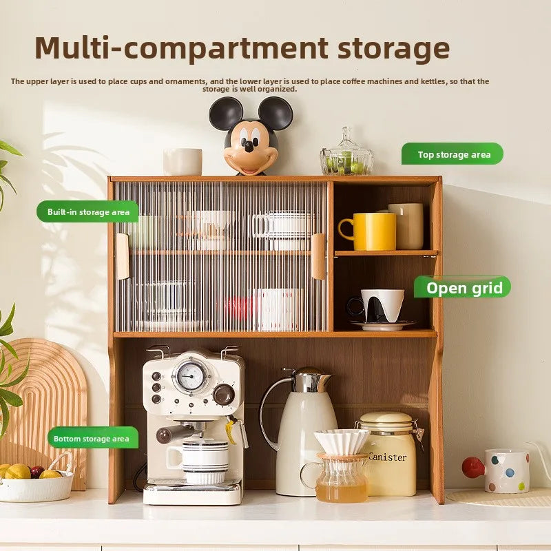 Cup storage rack desktop dining side coffee machine kettle storage cabinet multi-layer dustproof water cup tea set cup holder Oasis Select