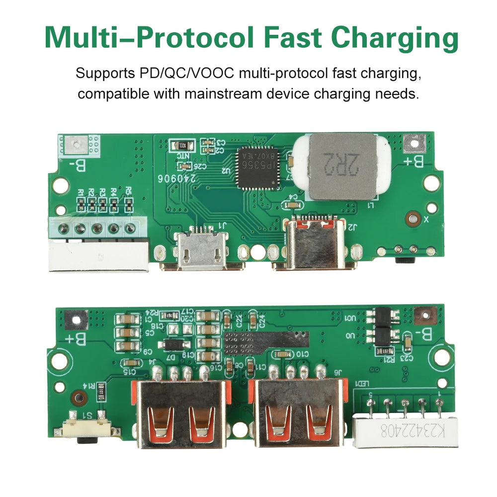 PD/QC/VOOC 2.5W Fast Charging Motherboard Power Bank DIY 3.7V Ternary Lithium Battery Motherboard Power Supply Circuit Board Oasis Select Default Title