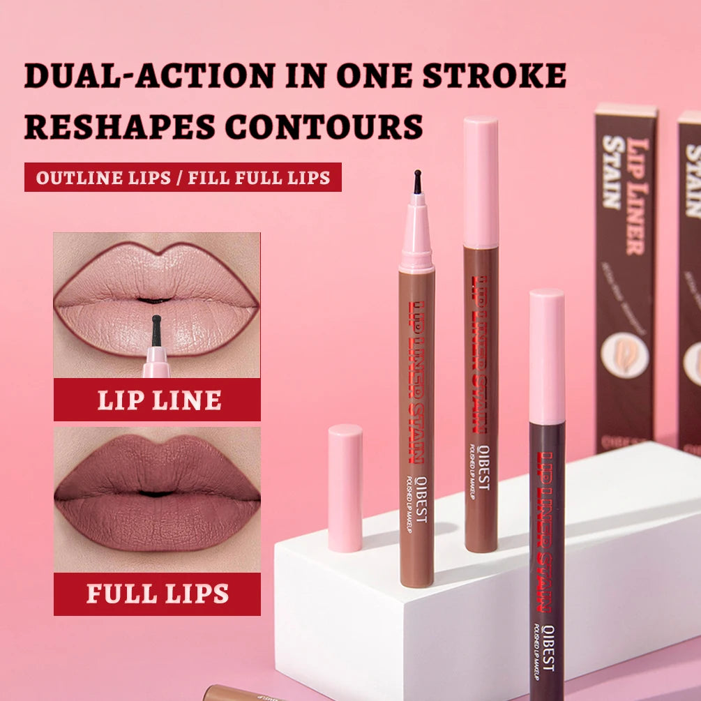 QiBest Matte Liquid Lip Liner Pen – Waterproof, Long-Lasting