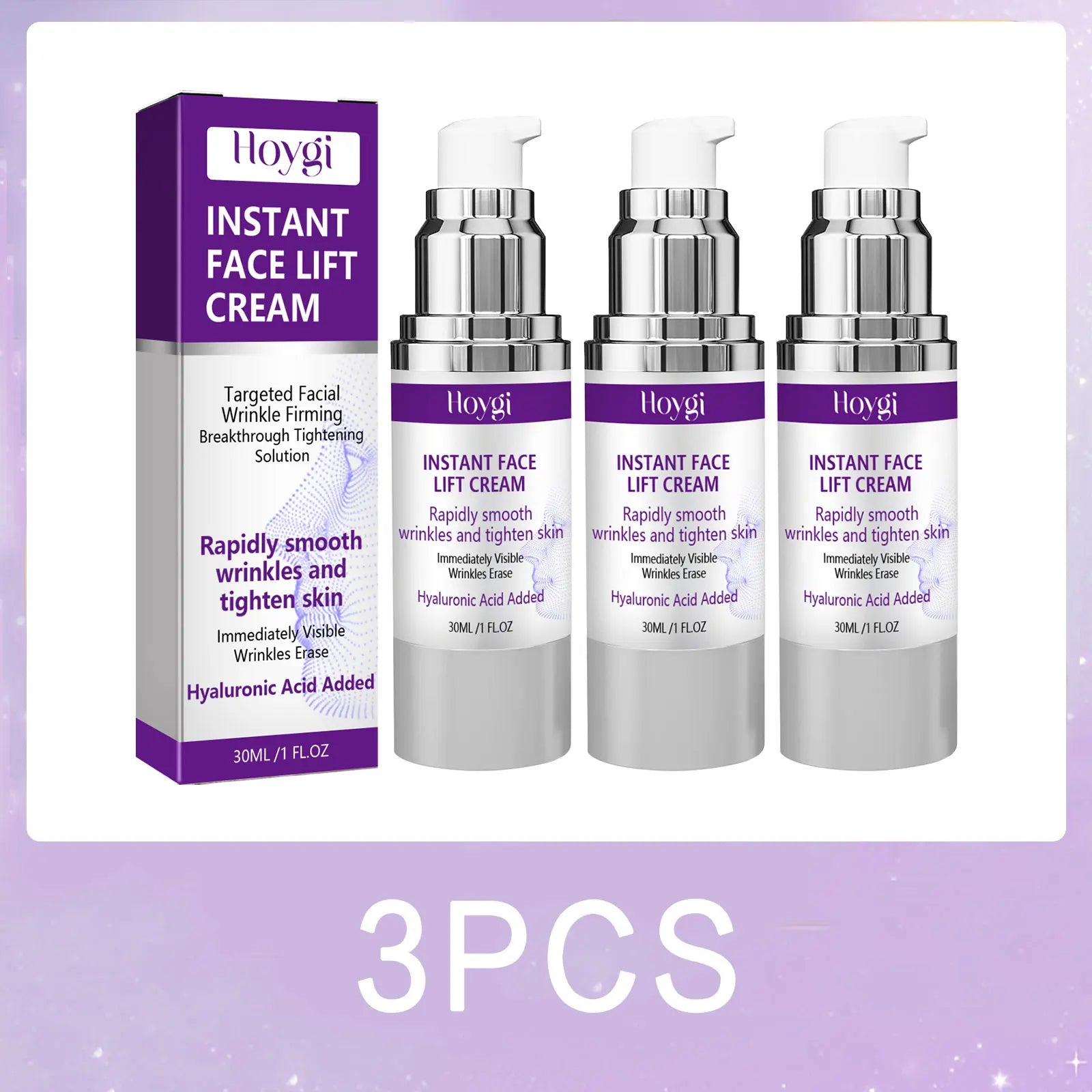 Hoygi Hyaluronic Acid Face Lift Cream – Firming & Brightening Face Firming Cream Oasis Select 3x30ml Boxed