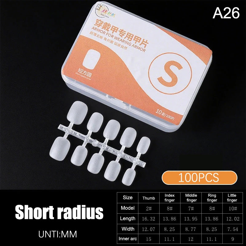 100pcs Clear Press-On Nail Tips – Full Cover Ultra-Thin False Nails