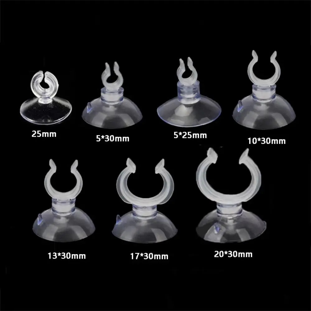 10pcs Soft PVC Aquarium Sucker Clear Multi-specification Fish Tank Suction Cup Strong Adsorption with Hook Air Hose Clamp Wire Oasis Select