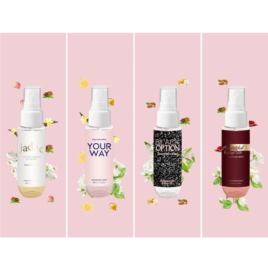 4-Piece Floral Body Perfume Spray – Alcohol-Free Women's Gift Set Body Fragrance Set Oasis Select