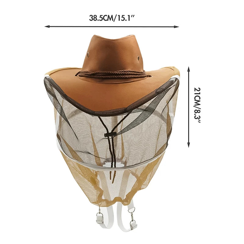 BeeKeeping Protective Bee Hat Anti Two-Layer Head Top Camouflage Hat-Veil Combo Bee Hat Bug Mesh Mask Beekeeping Tools Oasis Select Antibee hat3