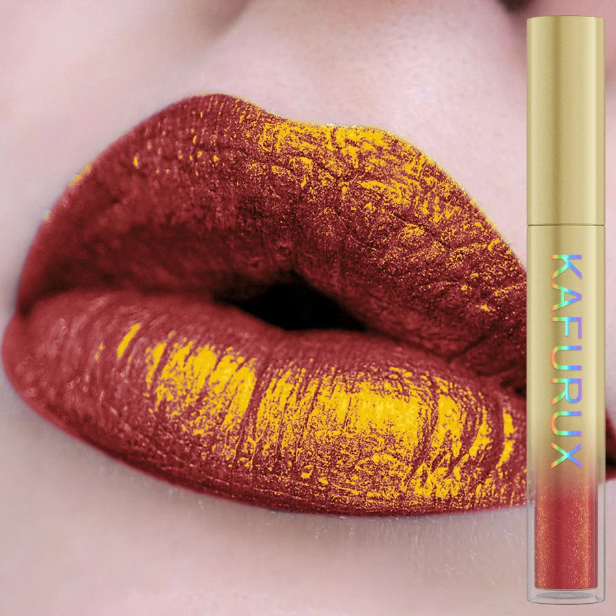 KAFURUX Glitter Lip Gloss – 14 Shades, Metallic & Waterproof