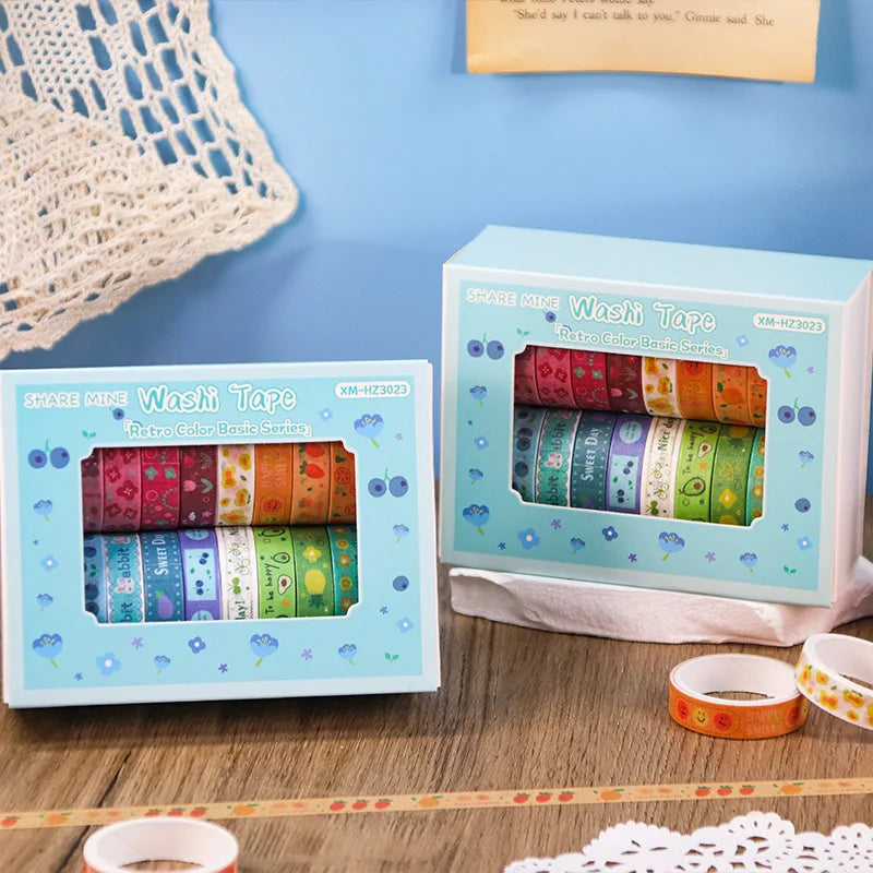 20 rolls Washi Tape Set Simple Thin Masking Tape For DIY Arts Crafts Gift Wrapping Journaling Scrapbooking Labeling Coding Deco Oasis Select