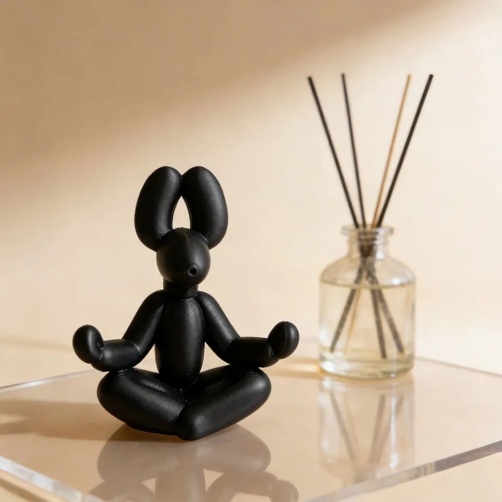 Minimalist Meditation Balloon Dog Figurines Cross Legged Zen BalloonAnimal Sculpture Dogs Tabletop Ornaments Yoga Spa Room Decor Oasis Select