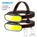 KDULIT COB Floodlight Headlamp USB Rechargeable Head Lamp Waterproof for Outdoor Camping Fishing Hunting Adventure Headlight Oasis Select 2pcs
