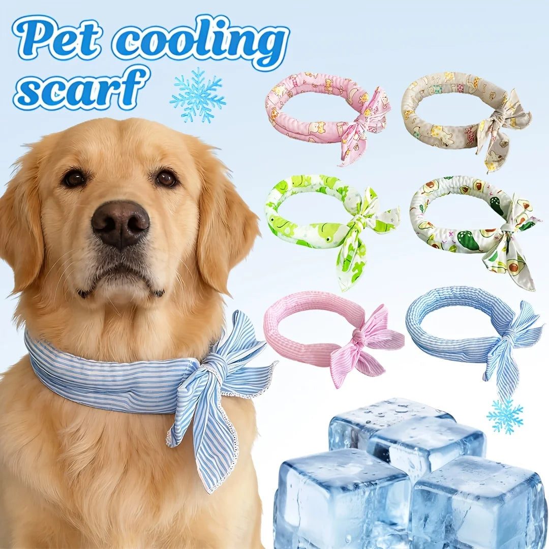 1pc Universal Summer Pet Cooling Ice Scarf,Dog & Cat Neck Collar,Physical Heatstroke Prevention Cool Towel,Outdoor Ice Neck Ring Oasis Select