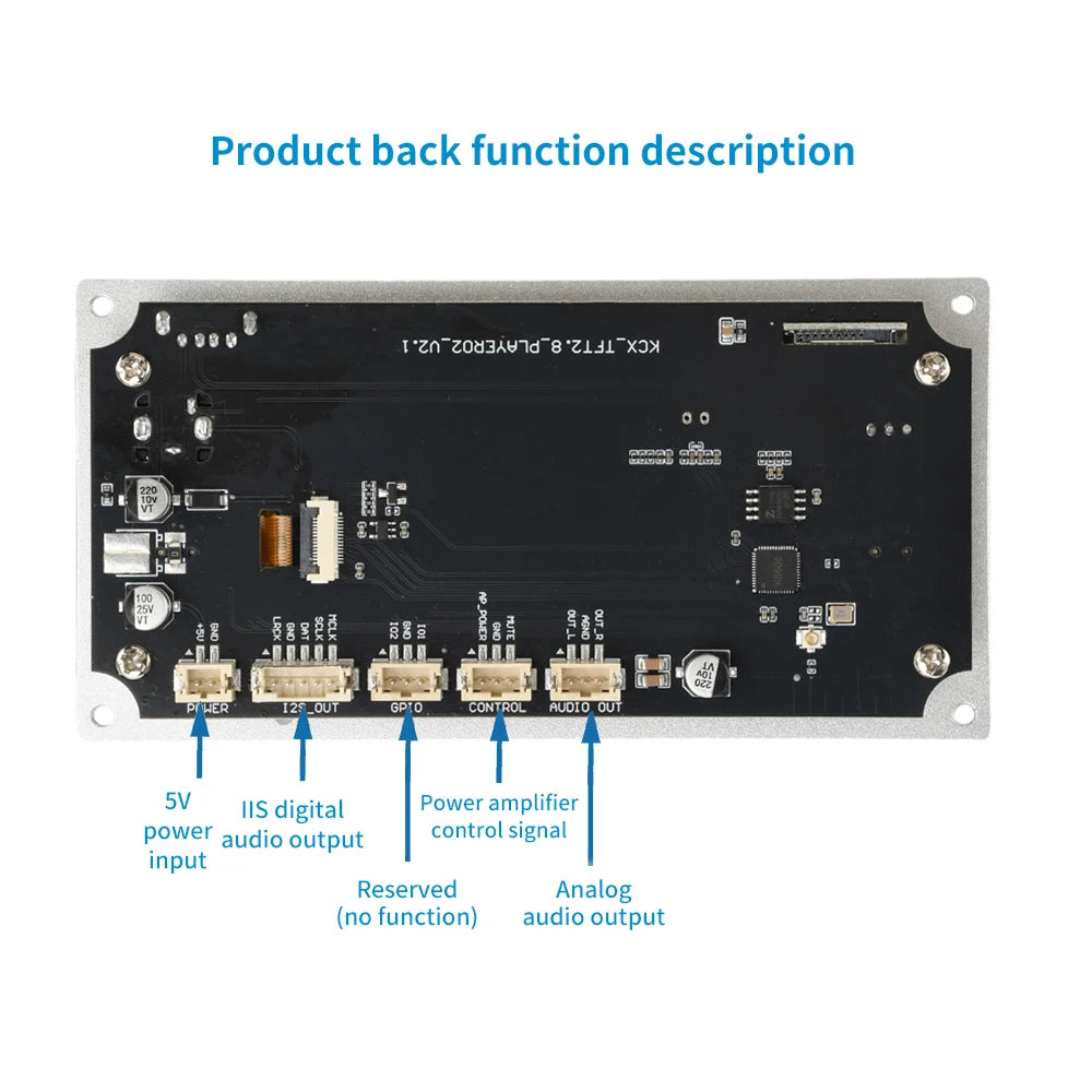 2.8 Inch TFT Color LCD Lossless MP3 Decoder Board Bluetooth 5.3 Stereo Audio FLAC WAV APE Decoding USB TF For Car Amplifier Oasis Select