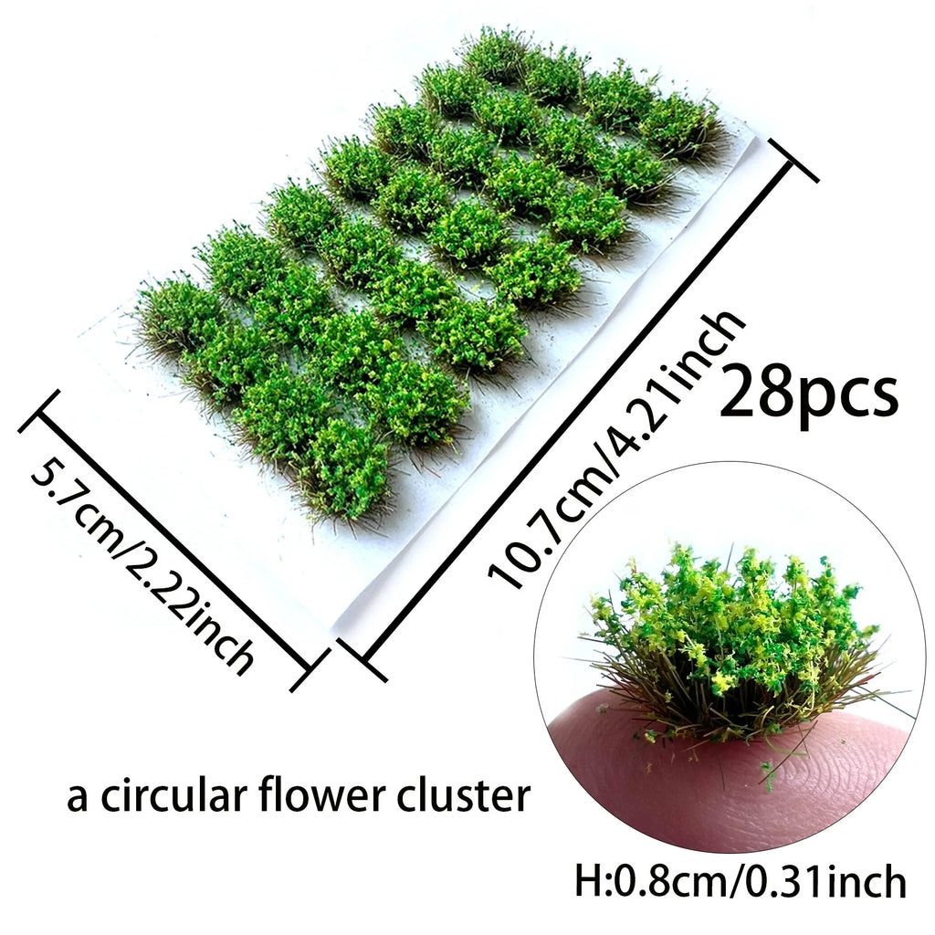 Grass Tufts Static Scenery Model Sand Table Building Layout Flower Cluster Landscape Wargame Miniature Garden Decor Oasis Select F