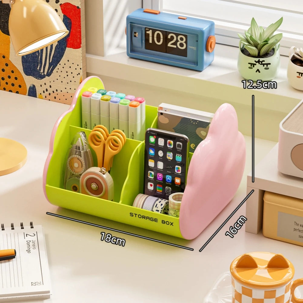 Cloud-Shaped Desk Organizer | Multi-Compartment Storage Box