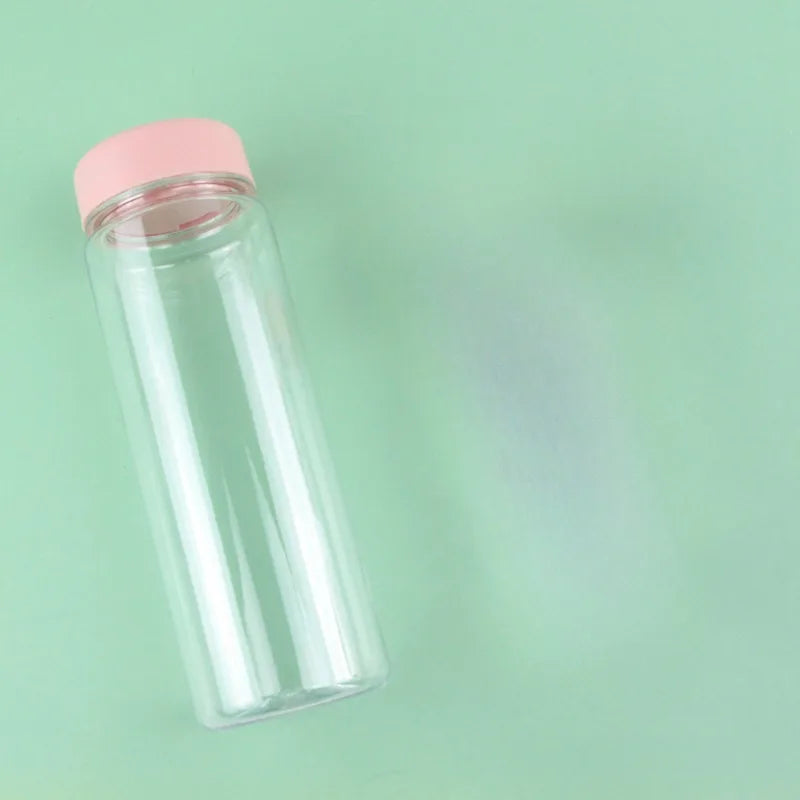 500ML Transparent Water Bottle, Portable Water Cup with Strap for Outdoor Sports Fitness, Travel Fashion Bottle Water Bottle Oasis Select pink