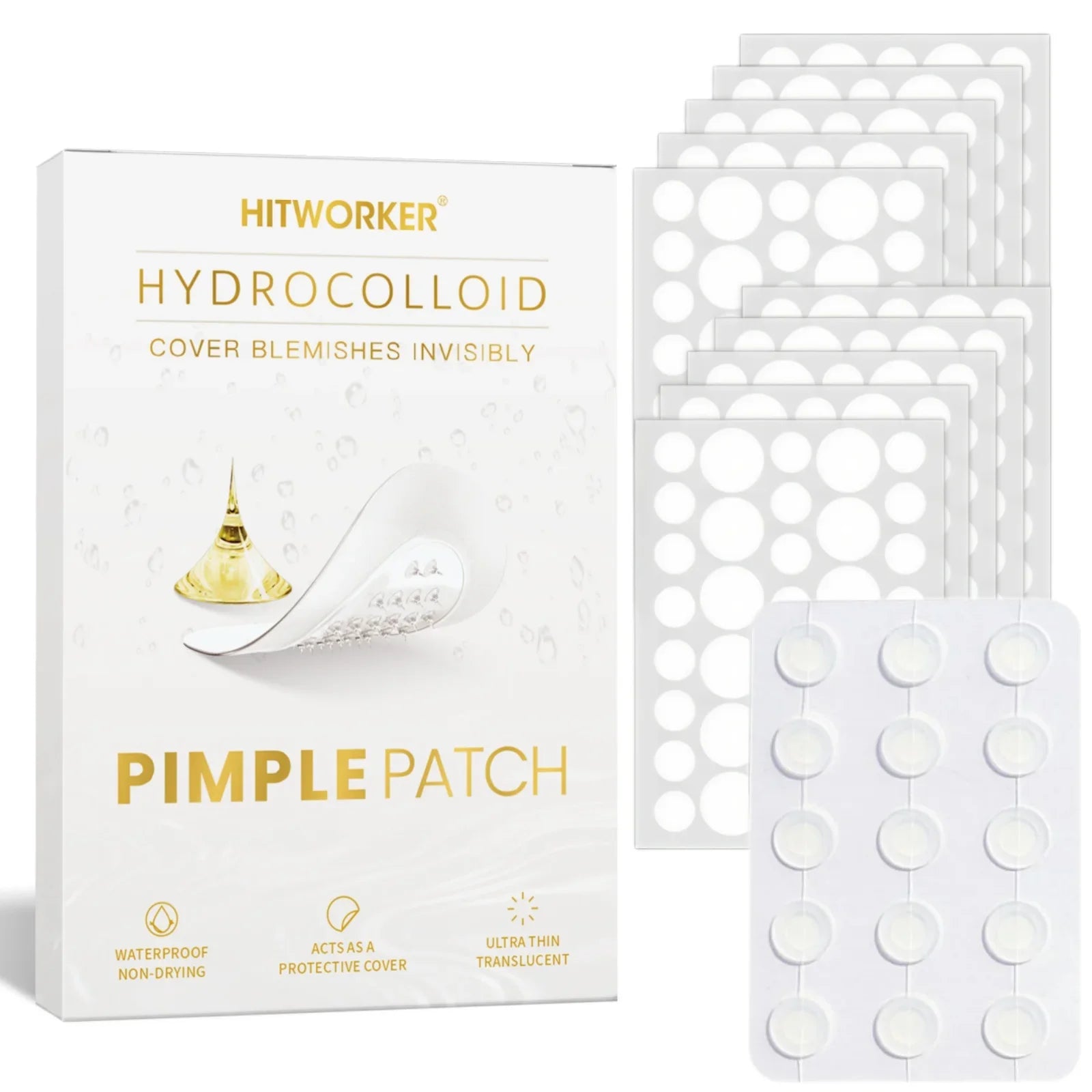 375 pieces/box of transparent hydrogel acne patches, alcohol free, gentle and non irritating absorption acne patches Oasis Select 375pcs