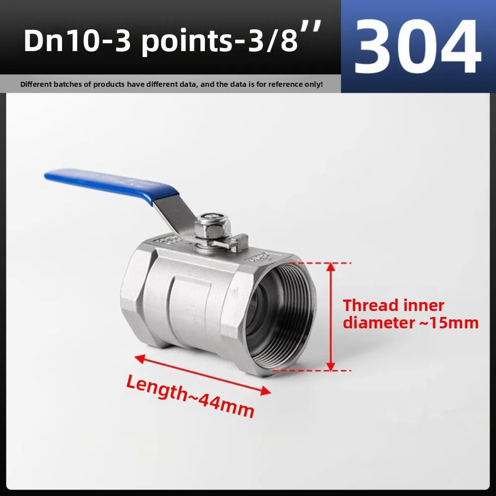 1pc DN15 DN20 SS 304 Stainless Steel Ball Valve 1/2" 3/4" Female BSP Valve with Vinyl Handle Thread Valves Oasis Select DN 10