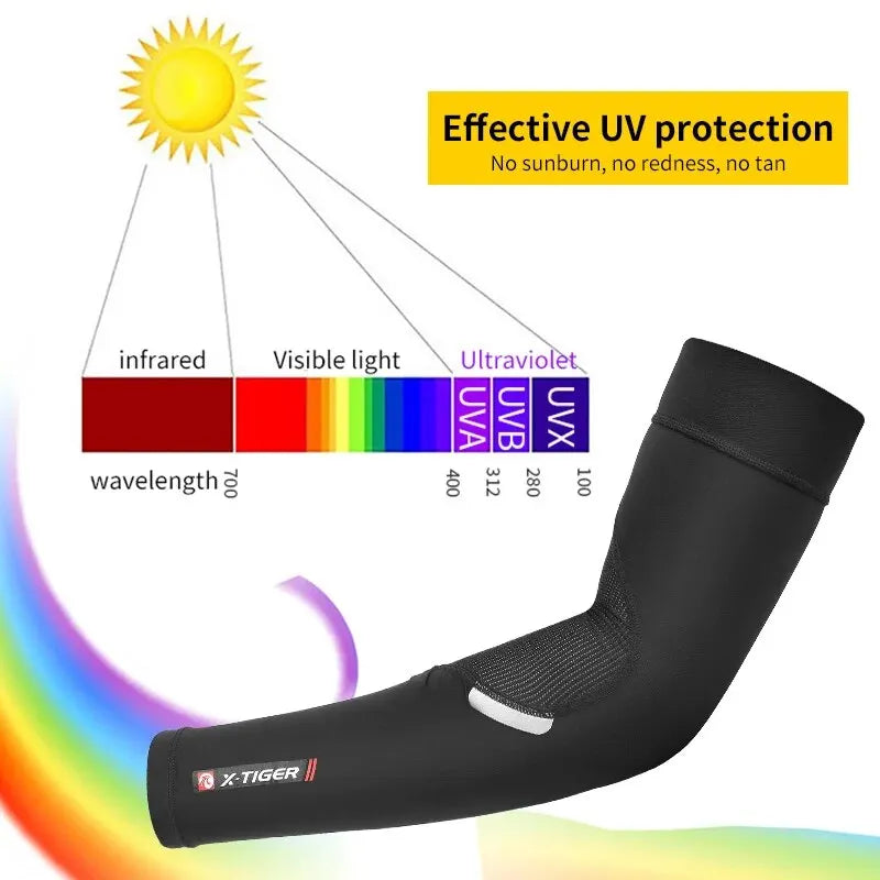 X-TIGER Breathable Arm Sleeve UV Protection Quick Dry Cycling Sport Ice Fabric Sunscreen Bands Elbow Pad Fitness Arm Sleeve Oasis Select