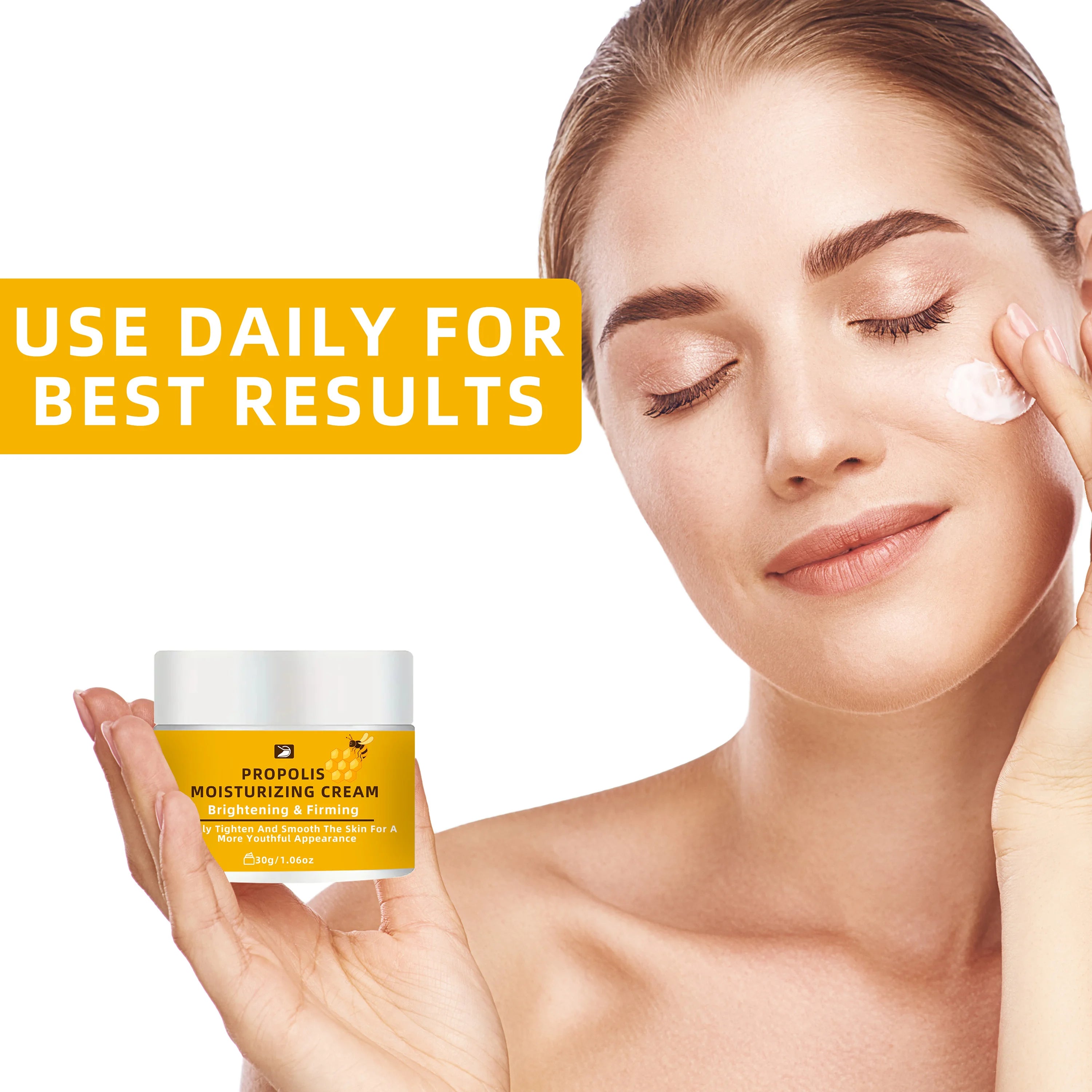 Propolis Cream with Honey & Collagen - Deep Hydration, Firming & Even Tone Face & Body Moisturizer | All Skin Types | 30g/1.76oz Oasis Select