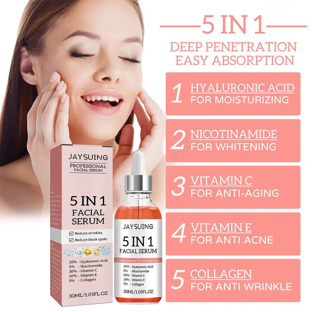 5-in-1 Vitamin C & Hyaluronic Acid Face Serum 30ml Face Serum Oasis Select