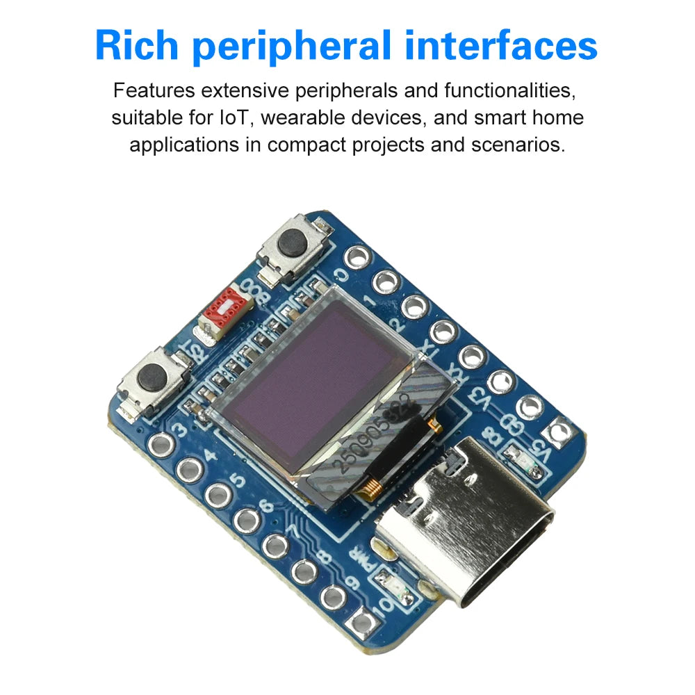 ESP32-C3 OLED Development Board with 0.42 inch OLED Module Ceramic Antenna WiFi Bluetooth ESP32 Supermini Development Board Oasis Select