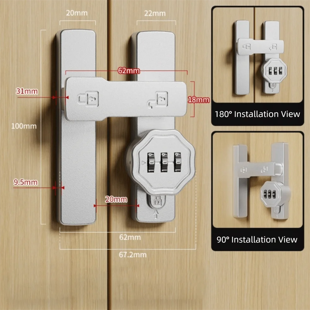 Zinc Alloy Keyless Combination Lock for Sliding & Barn Doors