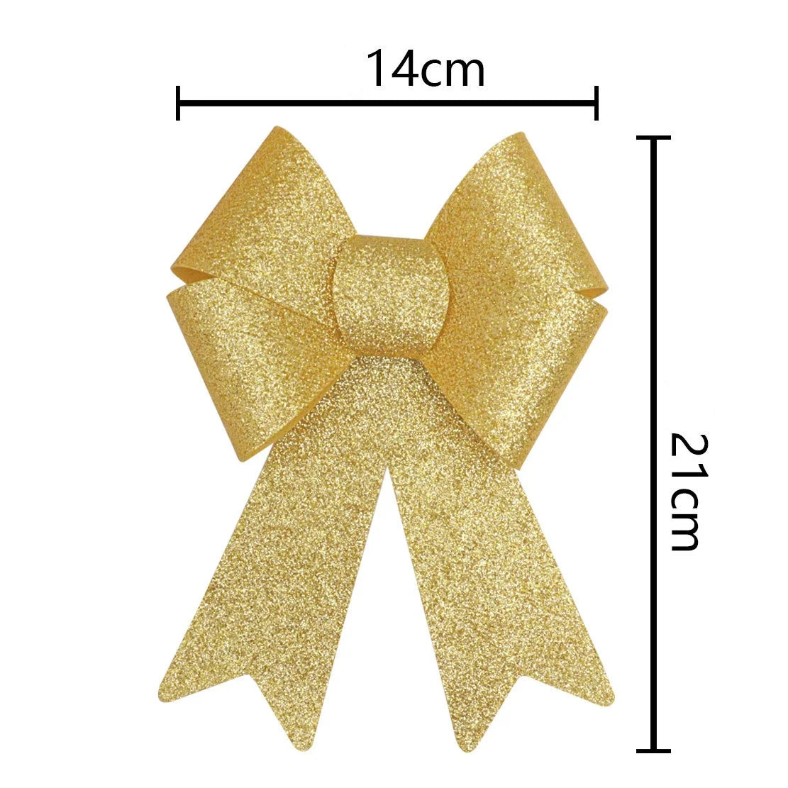 Christmas Bow Red Gold Xmas Tree Large Bowknot For Home Decoration Wedding Navidad New Year Party DIY Hanging Decor Oasis Select Gold-14x21cm