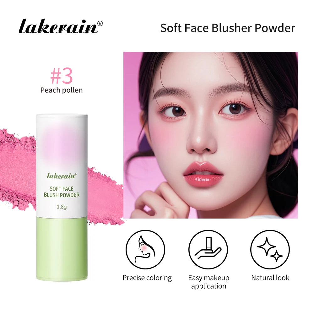 Soft Fog Blush Stick Face Blusher Patting Powder Blusher for Cheeks Cute Korean Style Waterproof Blush Sponge Brush Head 3Colors Oasis Select