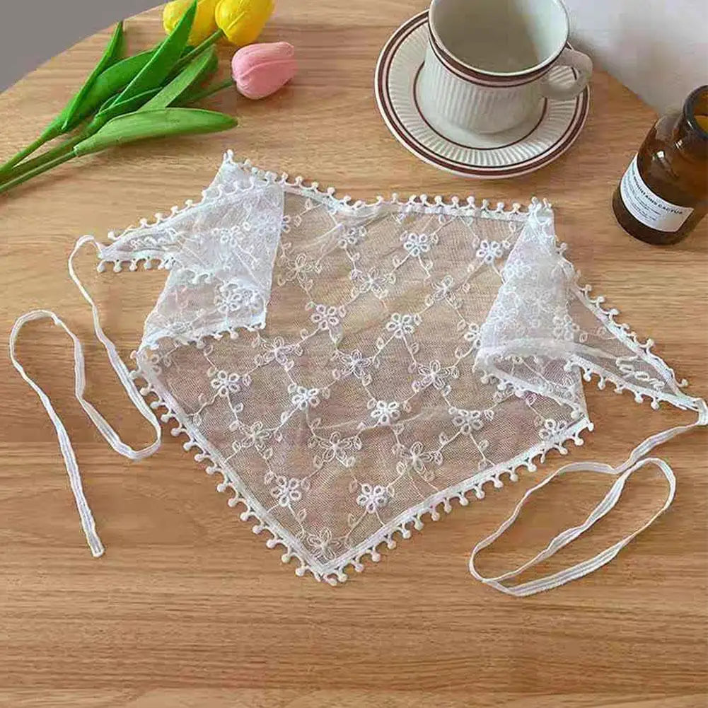 Retro Floral Lace Head Wrap Scarf – Women's Triangle Headscarf