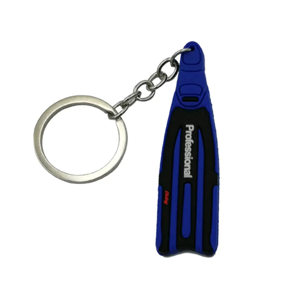 4Colors Mini Scuba Diving Fin Key Chain KeyChain Diver Swimming Gift Key Ring Oasis Select Blue