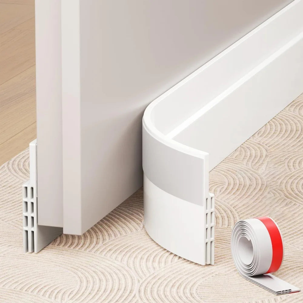 Soundproof Door Bottom Sealing Strip Insect Prevention Self-adhesive Draught Excluder Home 100cm Door Draft Stopper Dorm Oasis Select White
