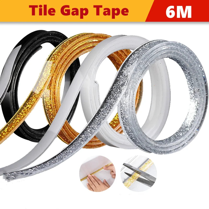 6M Ceramic Tile Gap Tape Kitchen Bathroom Waterproof Beautiful Seam Self-Adhesive Sticker Wall Floor Gap Line Decorative Strip Oasis Select
