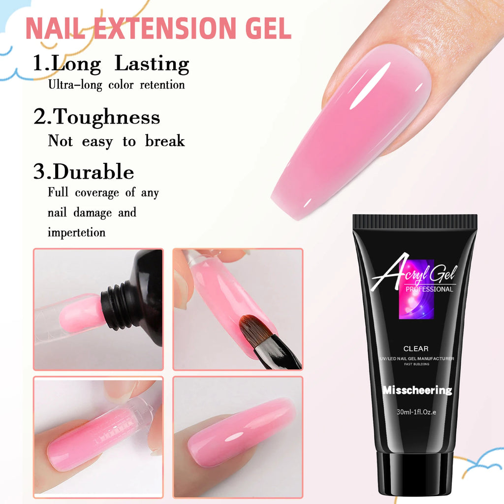 30ml Poly Nail Extension Gel UV/LED Builder – Solid Color Nail Builder Gel Oasis Select