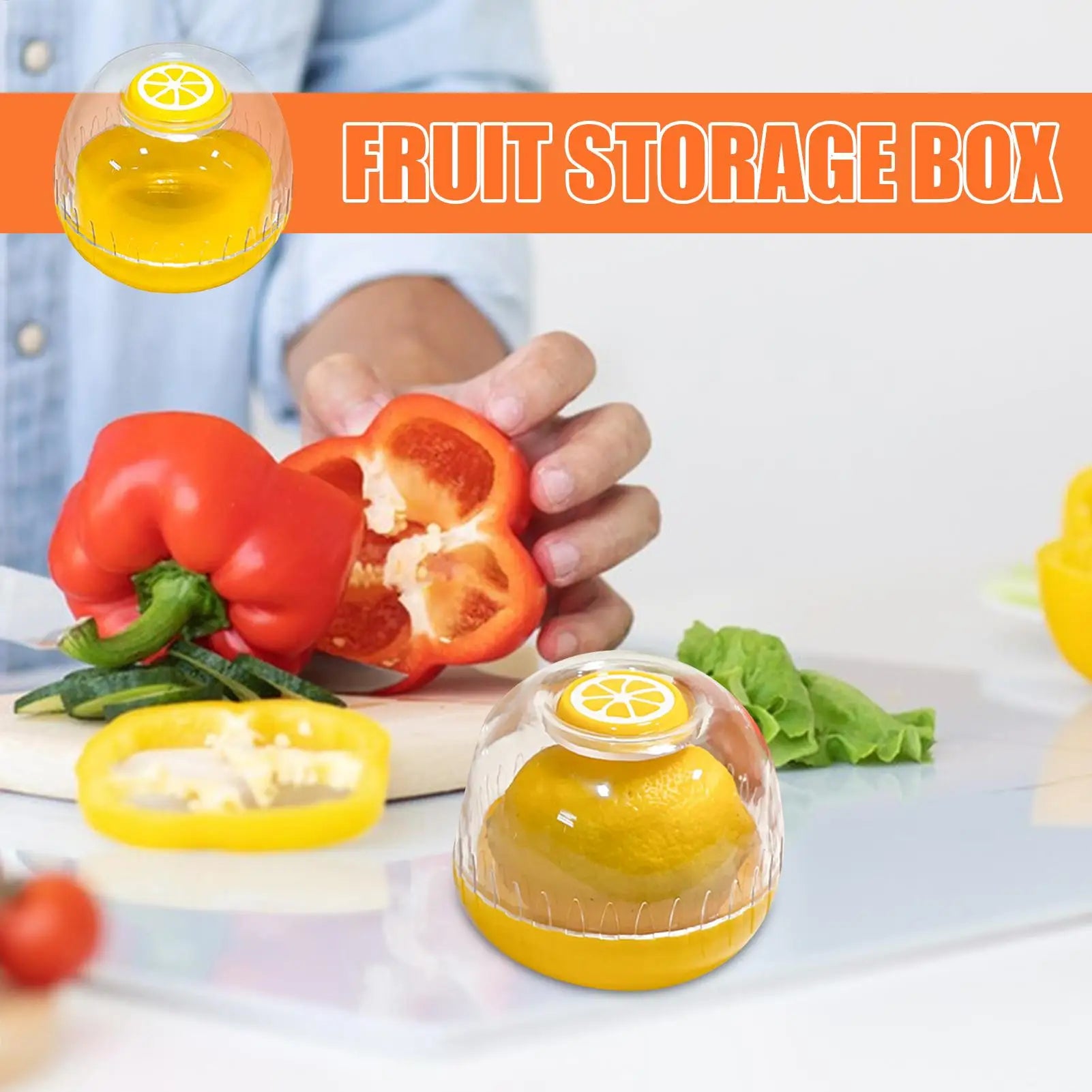 Fruit Storage Bowl Household Airtight Fruit Containers Portable Tomato Storage Container Food-Grade Fruit Bowl for Lemon Avocado Oasis Select