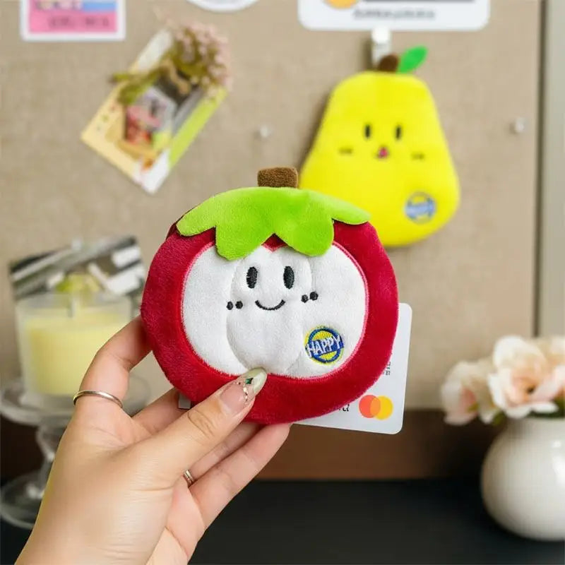 Fruit Series Plush Coin Purse Cute Soft Mini Wallet Key Card Organizer for Girls Daily Carry Accessory Oasis Select