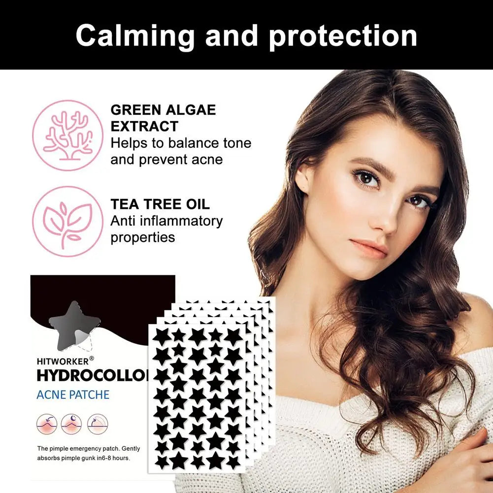 200/400 Counts Black Stars Shaped Hydrocolloid Acne Pimple Patches For Covering Zits Blemishes Spots, Pimple Popper Stickers Kit Oasis Select