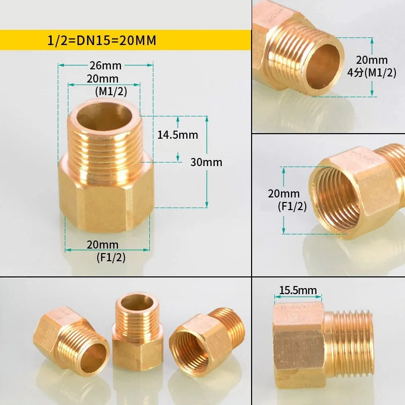 Brass Pipe Hex Nipple Fitting Quick Adapter M22 14mm Or 15mm Male Thread Connection Coupler For High Pressure Washer Gun Hose Oasis Select 2pcs
