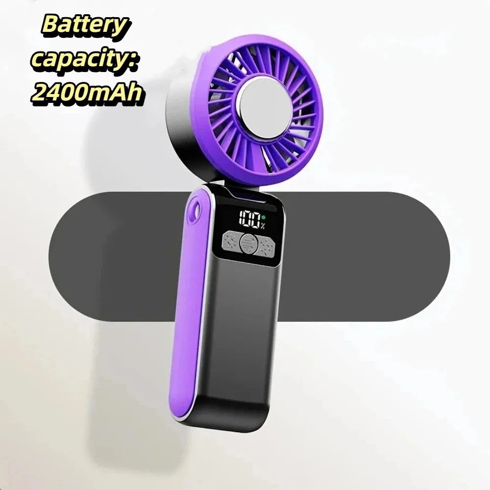 Flexible Folding Design Semiconductor Heat Dissipation Fan Soft Ambient Light Reliable Material Portable Folding Fan Oasis Select Grey