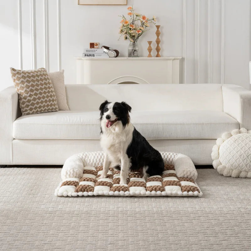 Cross-border Upgraded Chessboard Dog Sofa Bed Thickened Non-slip Pet Mat Four Seasons Universal U-shaped Dog Kennel Soft Oasis Select