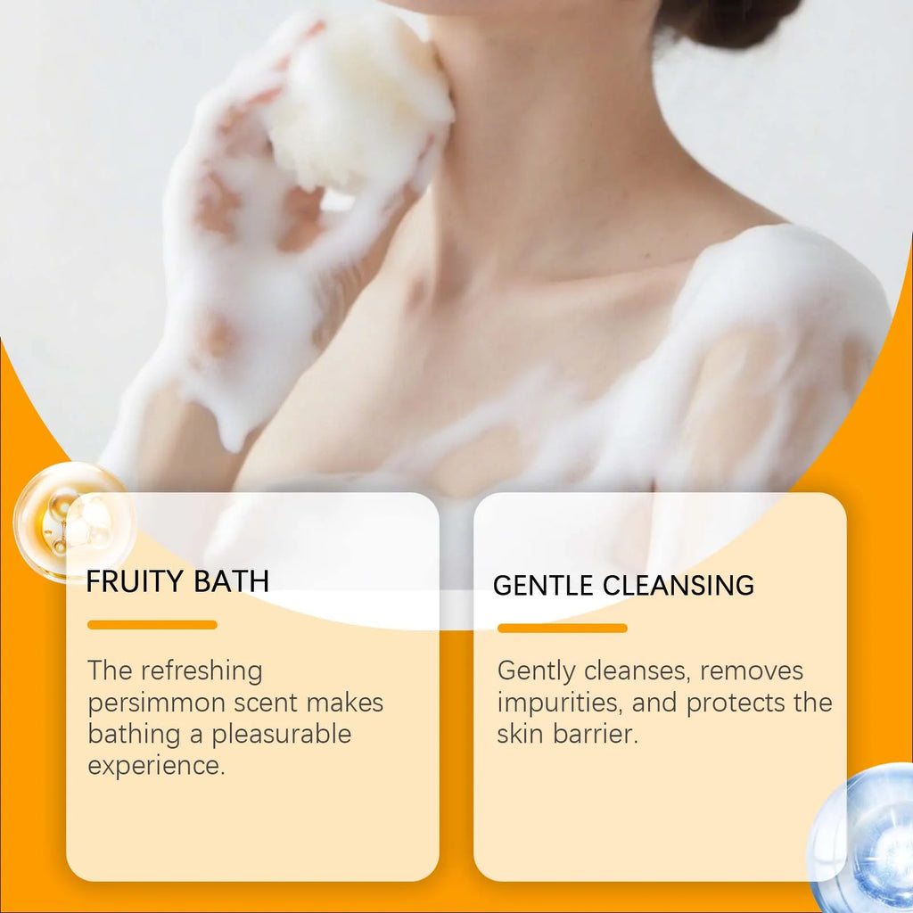 Persimmon Fresh Bath Soap Gentle Care Nourishes and Moisturizes Skin Cleanses Leaves Fragrance Hydrates Beautifies Skin Oasis Select