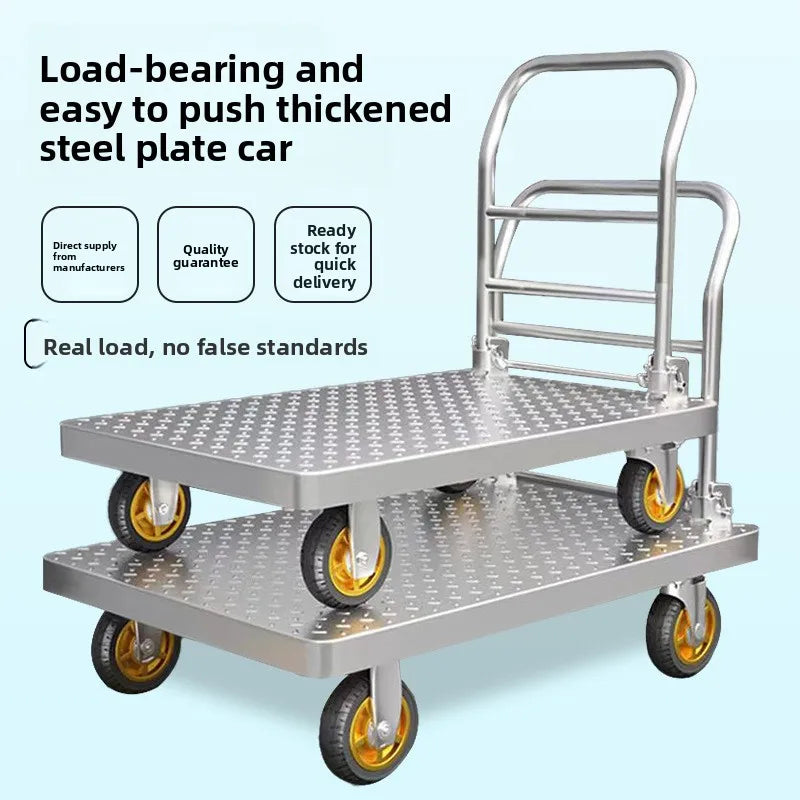 Multi-functional trolley flatbed trailer moving flatbed trailer trolley pulling load bearing folding trailer Oasis Select