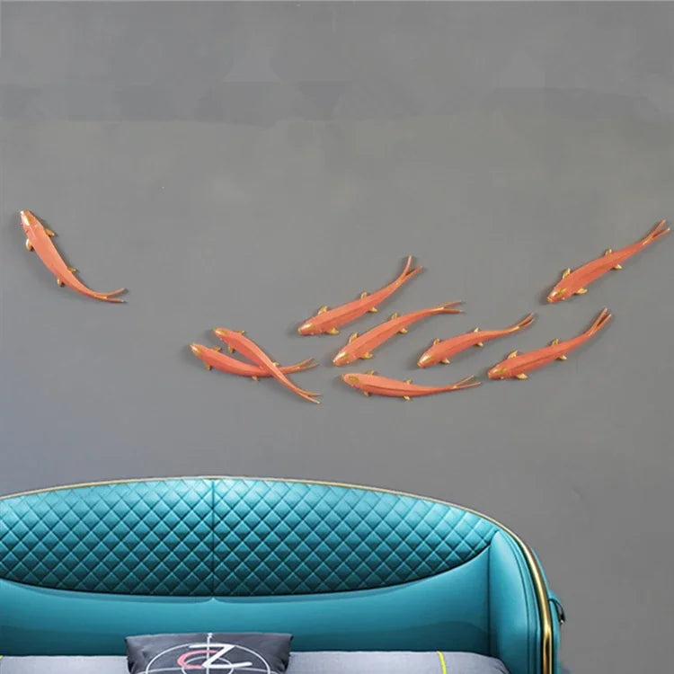Living Room Background Wall Creative Decoration Wall Hanging Dining Room Wall Decoration Hanging Fish Oasis Select